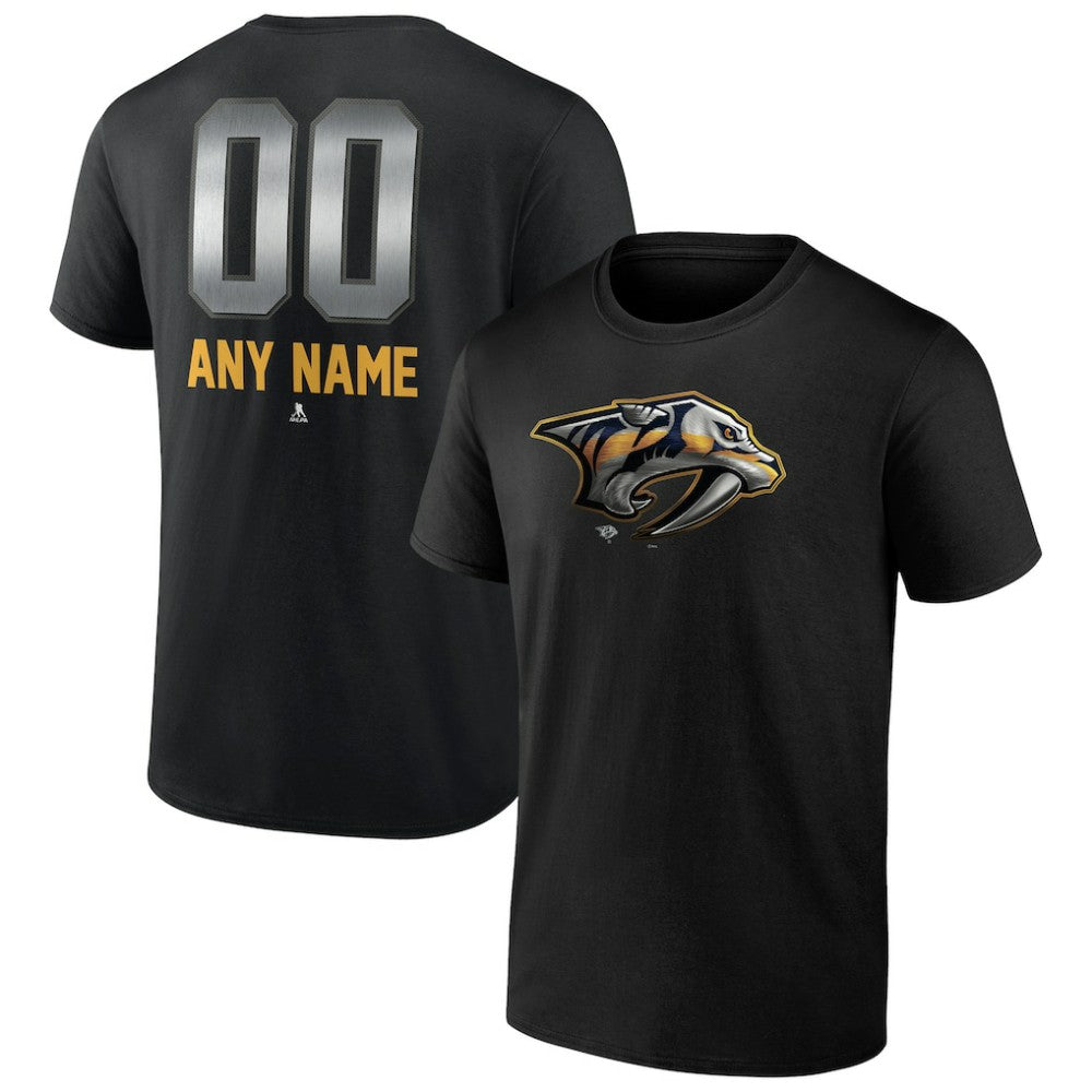 Nashville Predators Personalized Midnight Mascot Logo T-Shirt - Black - NHL