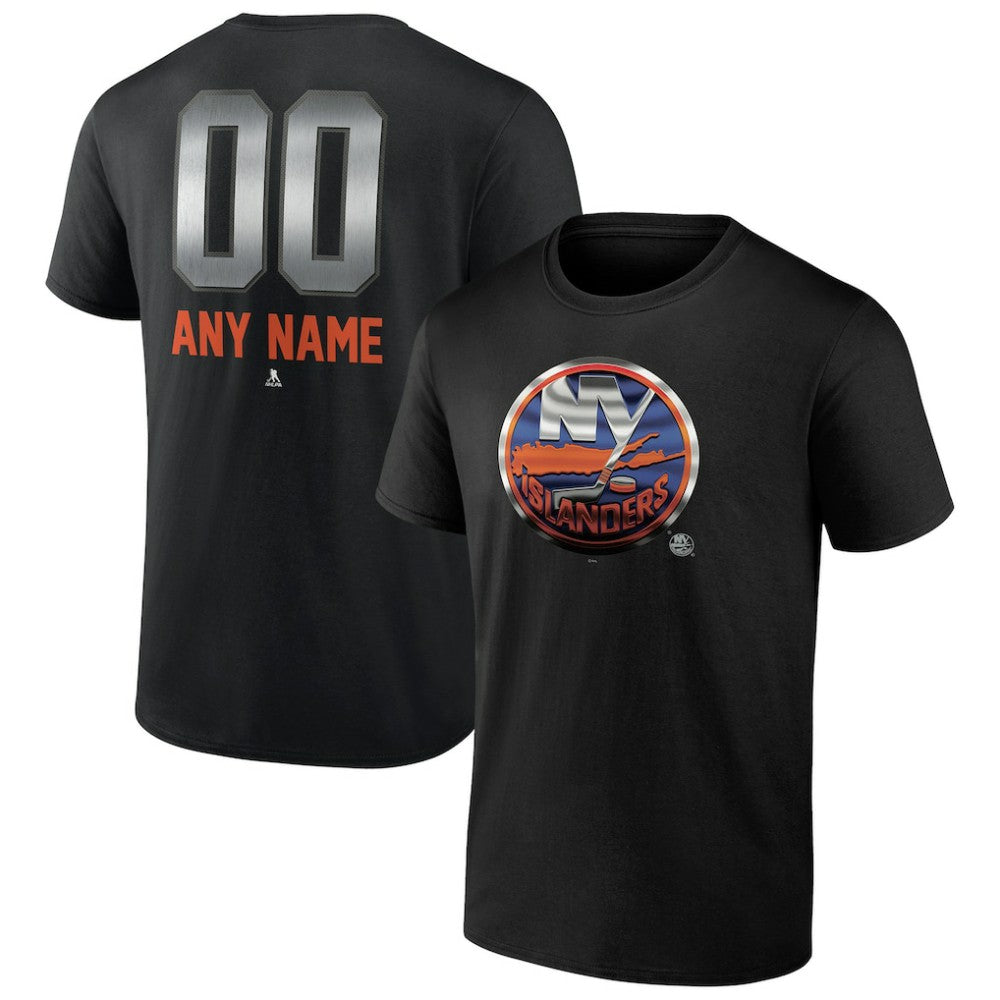 New York Islanders Personalized Midnight Mascot Logo T-Shirt - Black - NHL