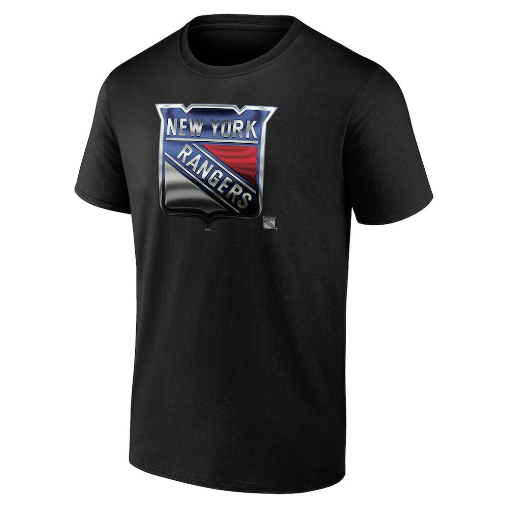 New York Rangers Personalized Midnight Mascot Logo T-Shirt - Black - NHL