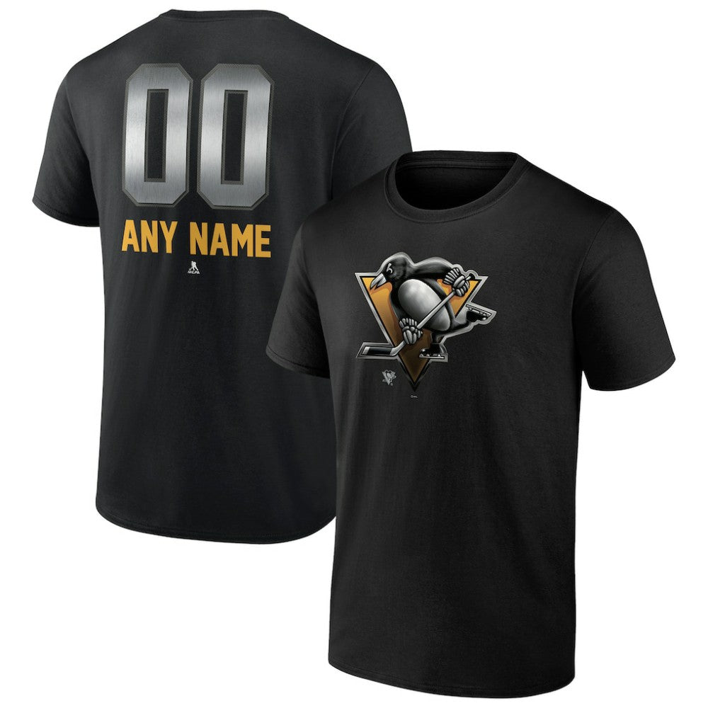 Pittsburgh Penguins Personalized Midnight Mascot Logo T-Shirt - Black - NHL