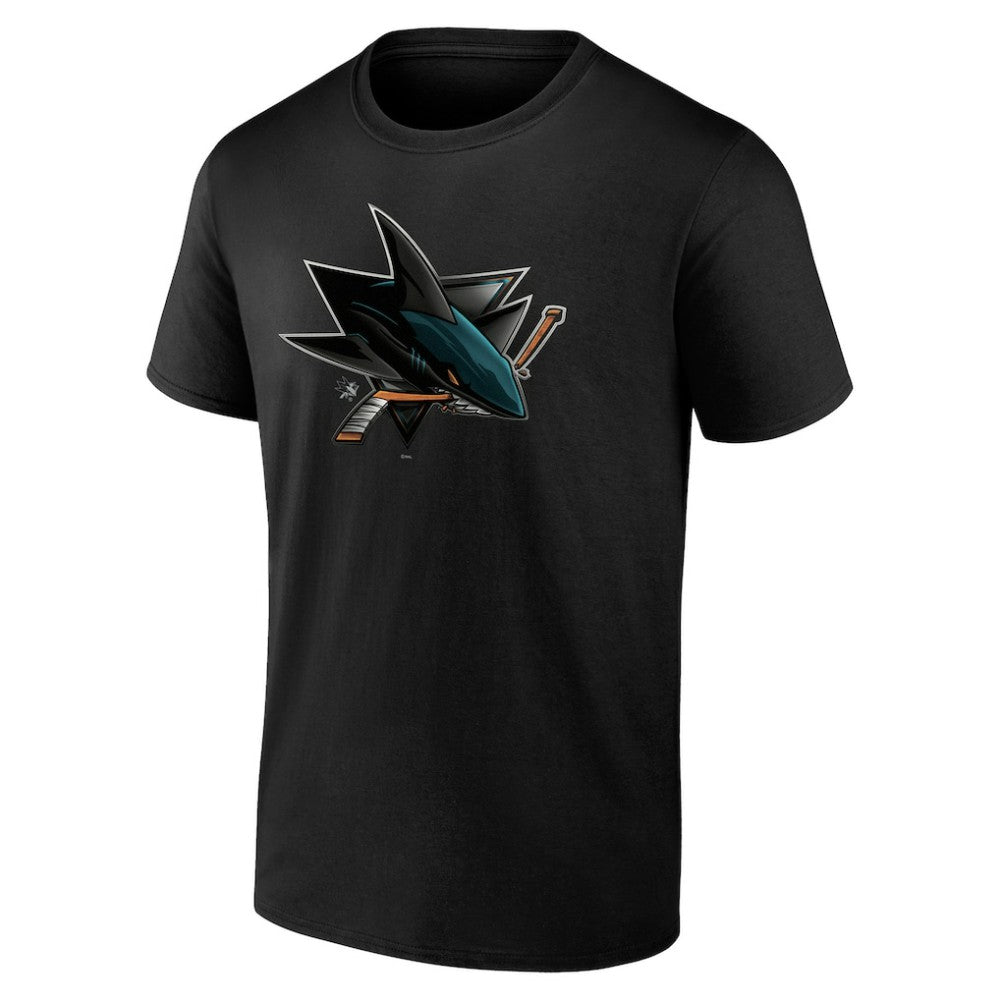 San Jose Sharks Personalized Midnight Mascot Logo T-Shirt - Black - NHL