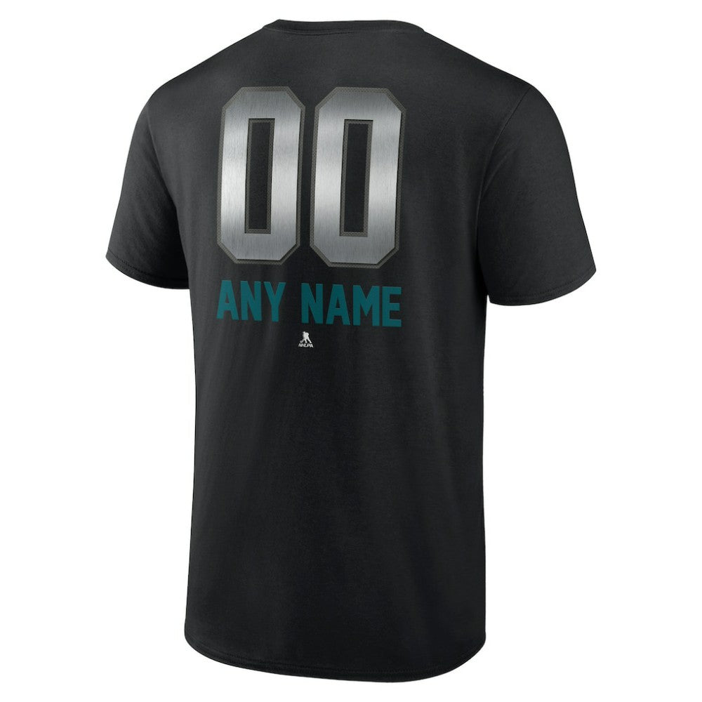 San Jose Sharks Personalized Midnight Mascot Logo T-Shirt - Black - NHL