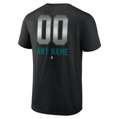 San Jose Sharks Personalized Midnight Mascot Logo T-Shirt - Black - NHL