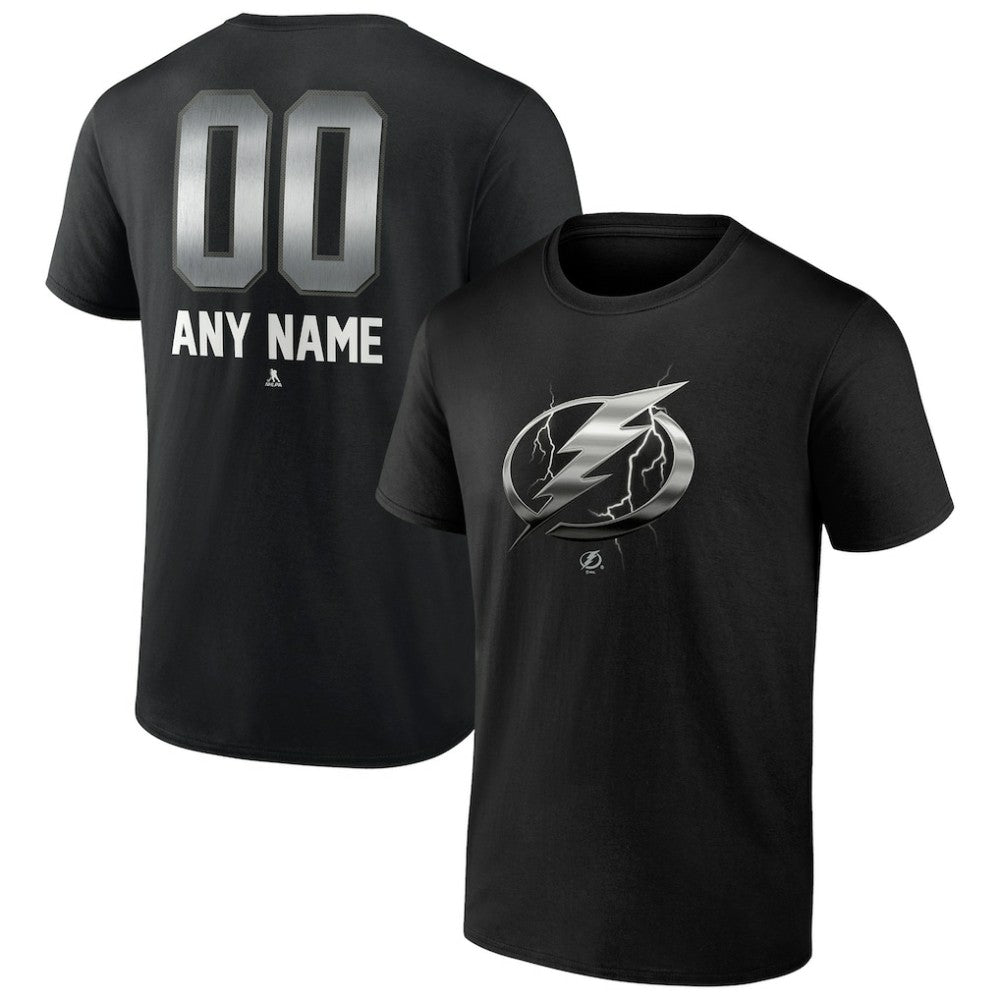 Tampa Bay Lightning Personalized Midnight Mascot Logo T-Shirt - Black - NHL