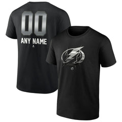Tampa Bay Lightning Personalized Midnight Mascot Logo T-Shirt - Black - NHL