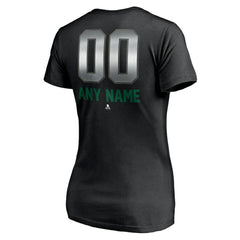 Dallas Stars Women's Personalized Midnight Mascot Logo V-Neck T-Shirt - Black - NHL