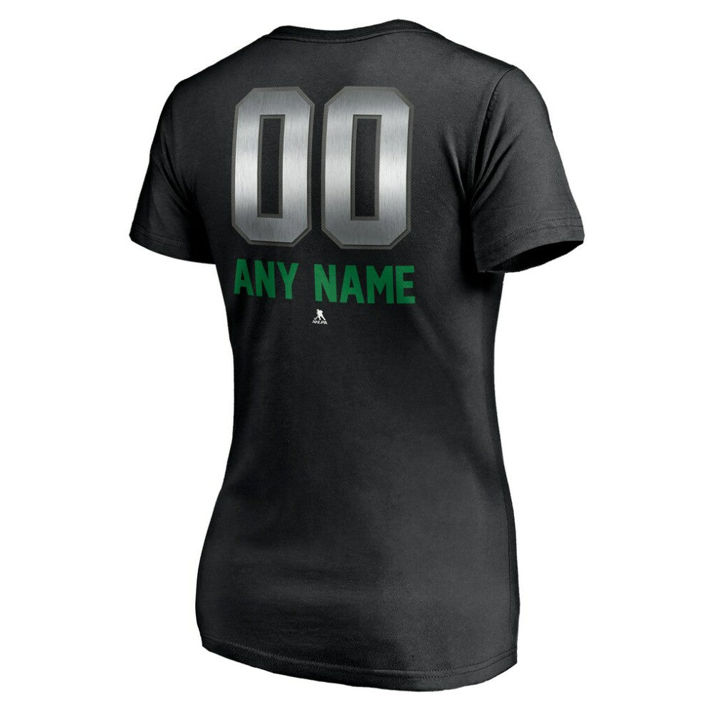Vancouver Canucks Women's Personalized Midnight Mascot Logo V-Neck T-Shirt - Black - NHL