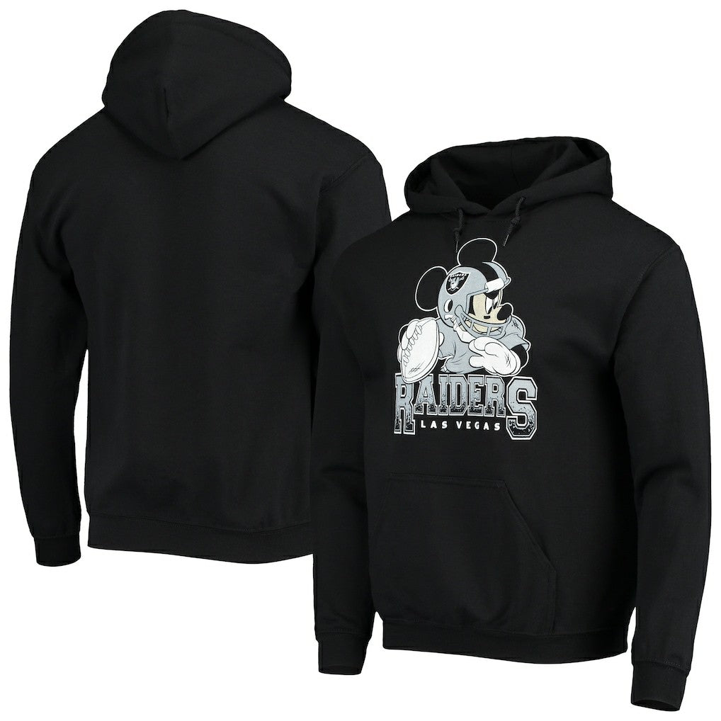 Las Vegas Raiders Junk Food Disney Mickey Quarterback Pullover Hoodie Black | NFL