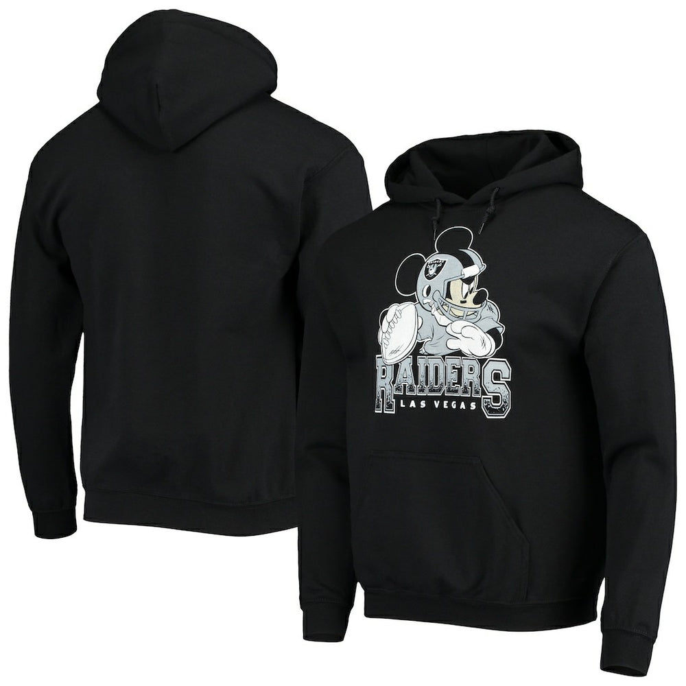 Las Vegas Raiders Junk Food Disney Mickey Quarterback Pullover Hoodie Black | NFL