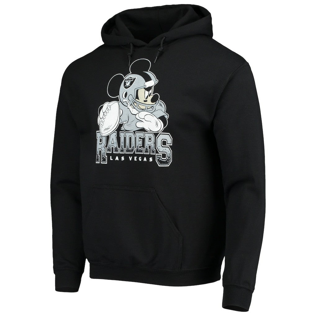 Las Vegas Raiders Junk Food Disney Mickey Quarterback Pullover Hoodie Black | NFL