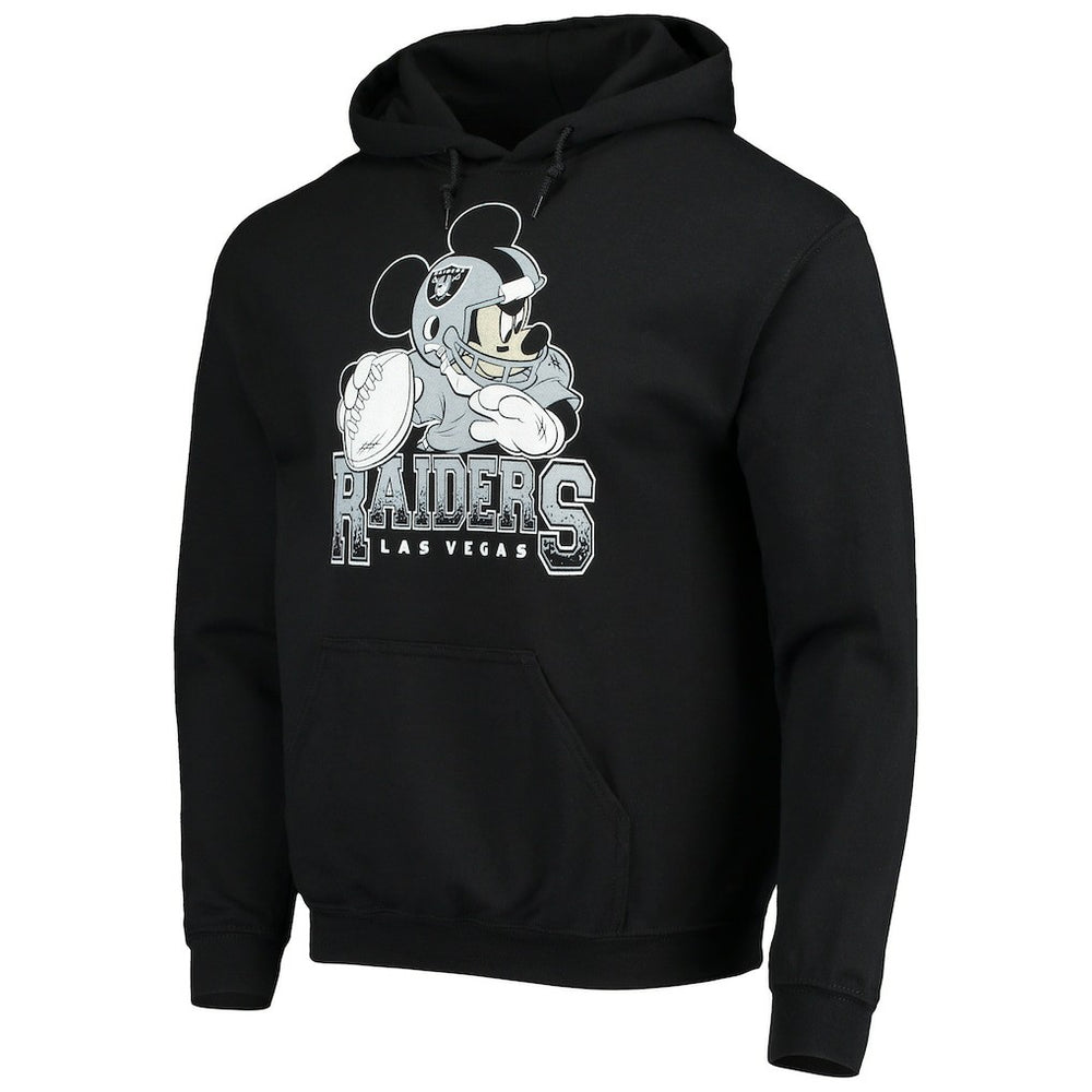 Las Vegas Raiders Junk Food Disney Mickey Quarterback Pullover Hoodie Black | NFL