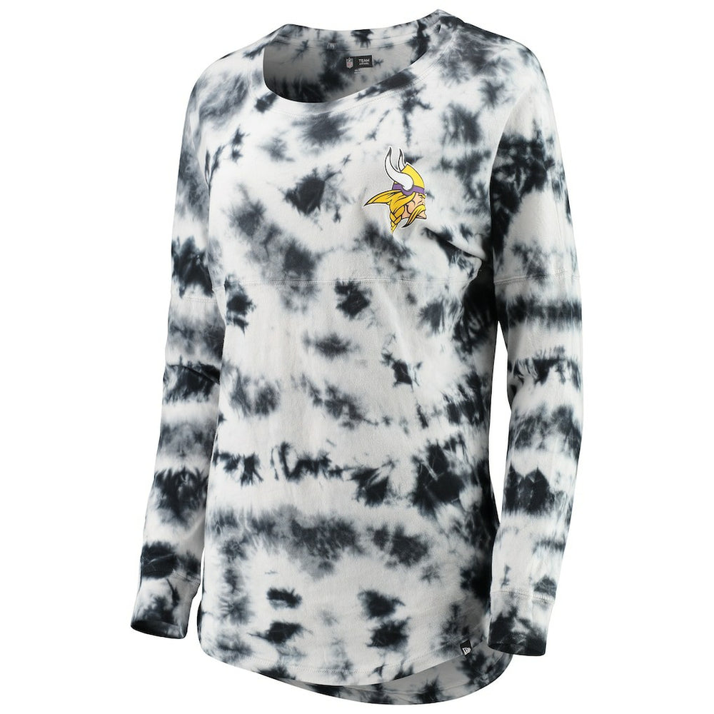 Minnesota Vikings New Era Women's Tie-Dye Long Sleeve T-Shirt Black | NFL