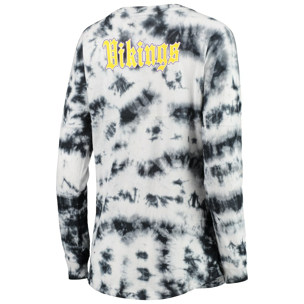 Minnesota Vikings New Era Women's Tie-Dye Long Sleeve T-Shirt Black | NFL