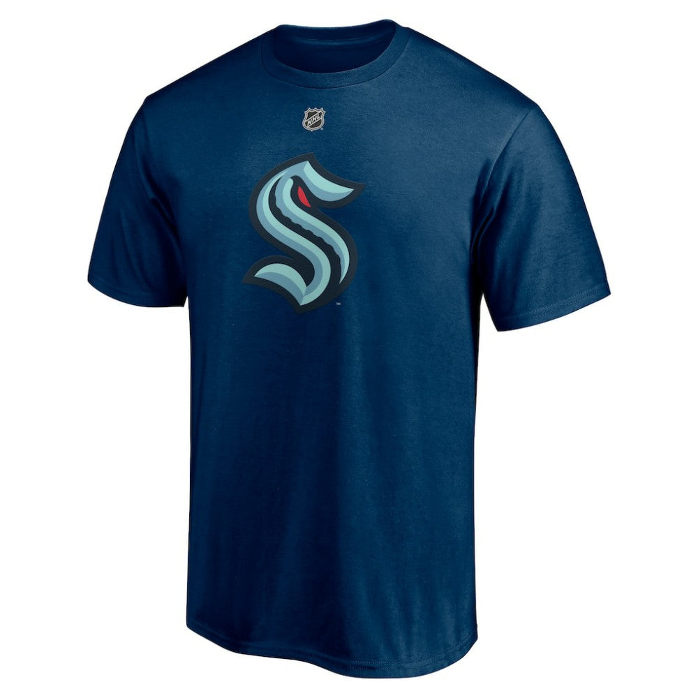 Philipp Grubauer Seattle Kraken Fanatics Authentic Stack Name & Number T-Shirt - Deep Sea Blue - NHL