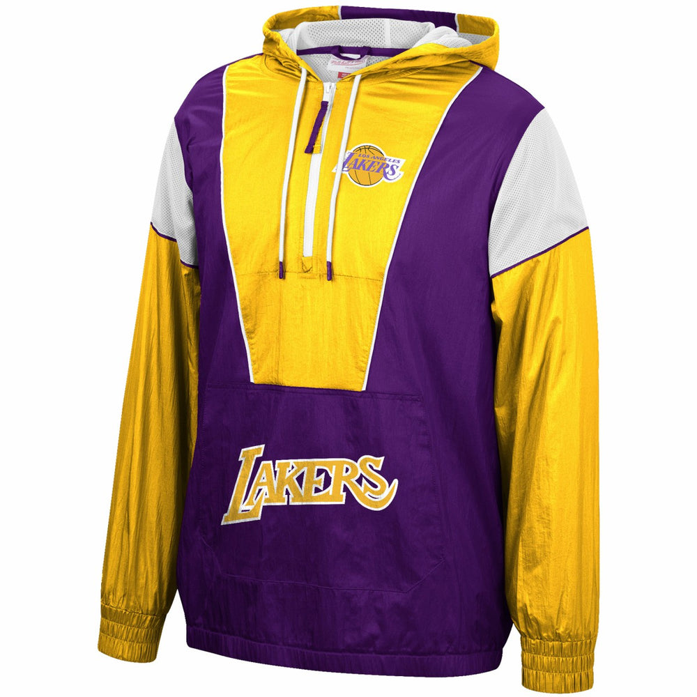 Los Angeles Lakers Hardwood Classics Highlight Reel Windbreaker Half-Zip Hoodie Jacket Purple/Gold - NBA