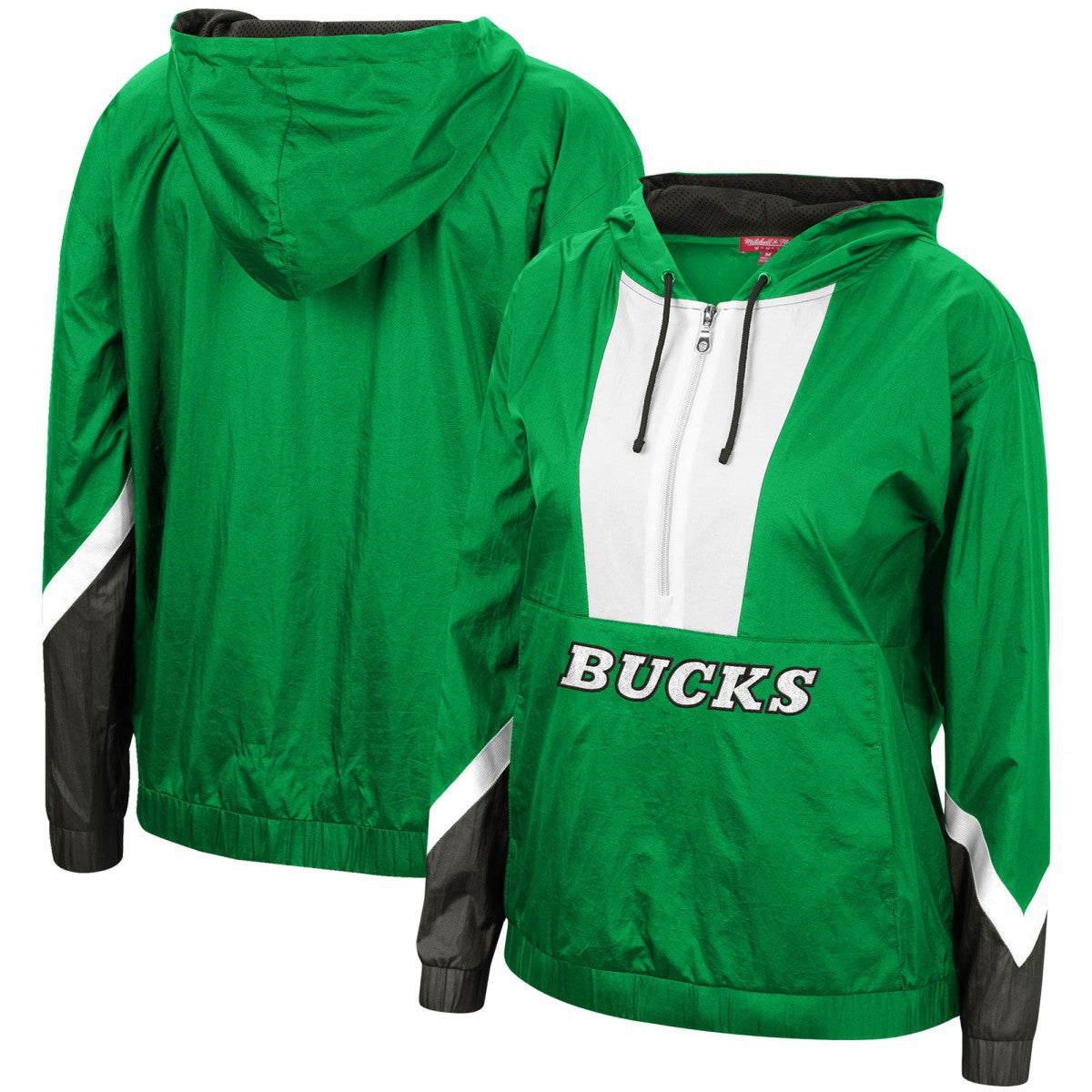 Milwaukee Bucks Women's Half-Zip Windbreaker 2.0 Hoodie Green - NBA