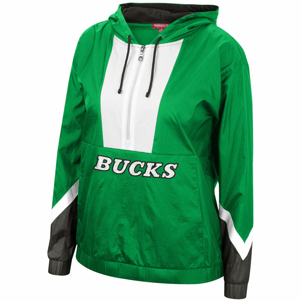 Milwaukee Bucks Women's Half-Zip Windbreaker 2.0 Hoodie Green - NBA