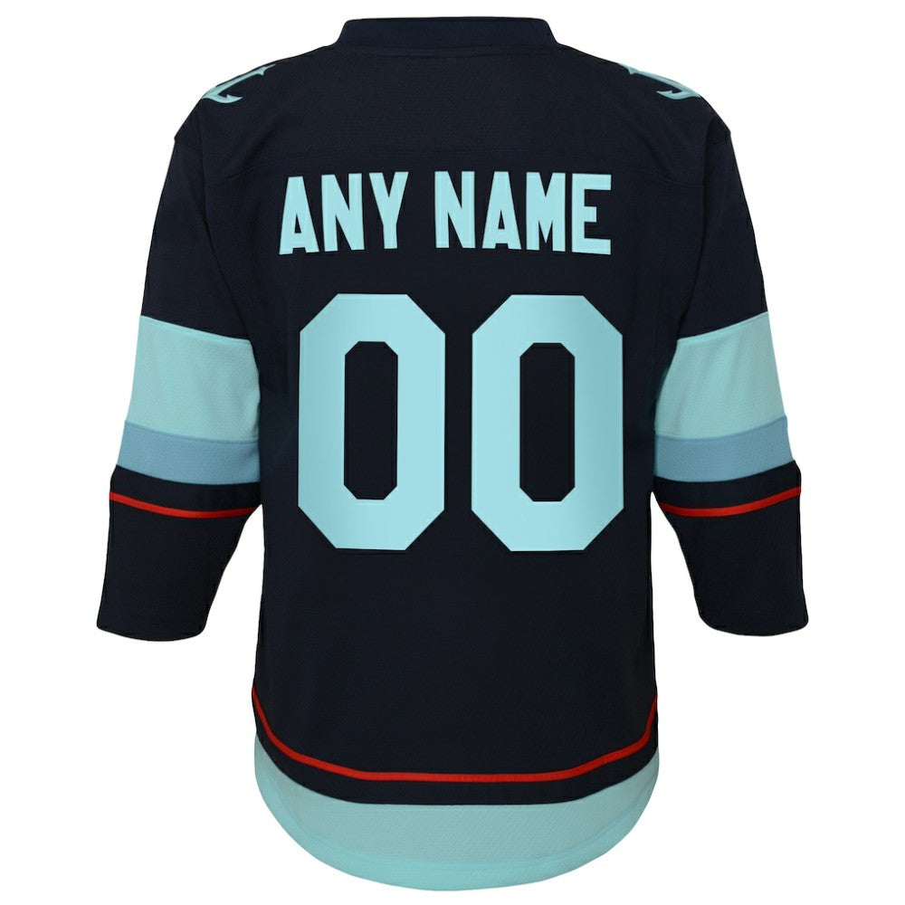 Seattle Kraken Youth Home Replica Custom Jersey - Navy - NHL