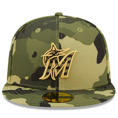 Miami Marlins New Era 2022 Armed Forces Day On-Field 59FIFTY Fitted Hat - MLB