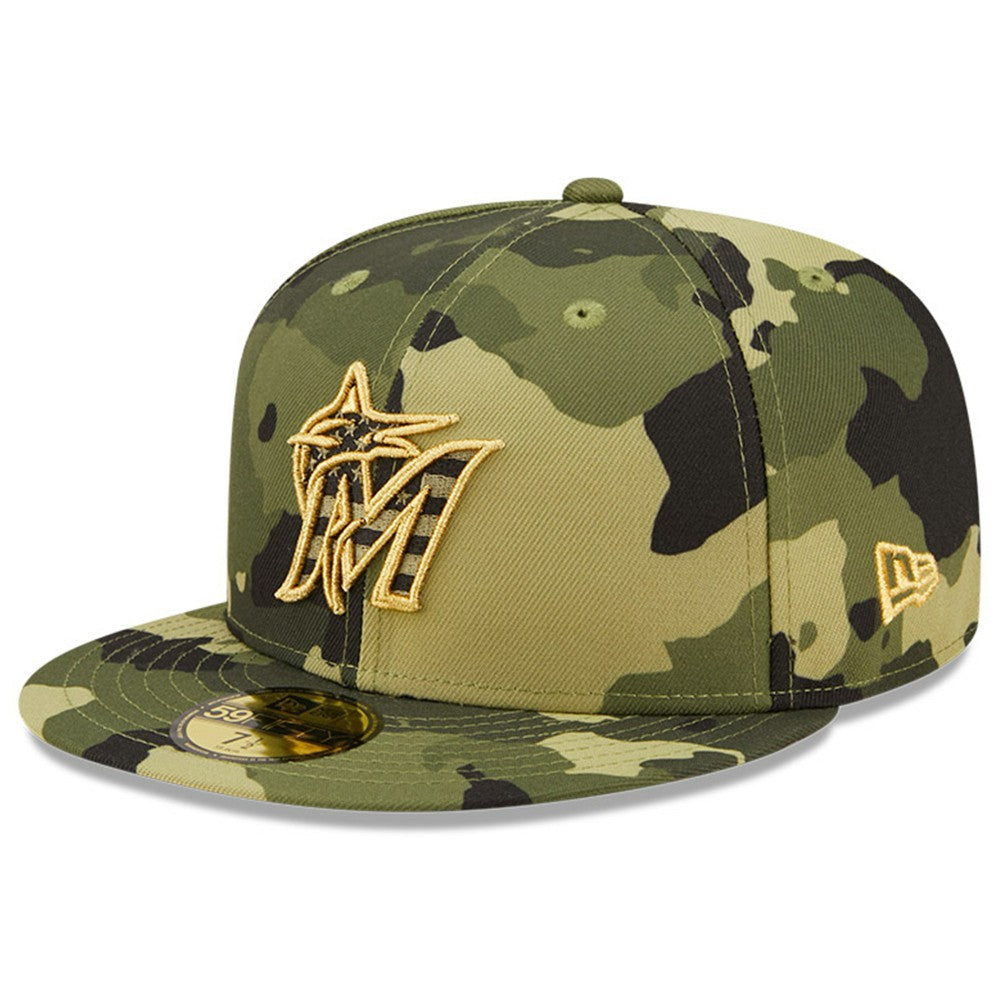 Miami Marlins New Era 2022 Armed Forces Day On-Field 59FIFTY Fitted Hat - MLB