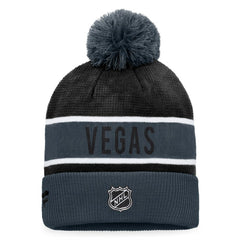 Vegas Golden Knights Fanatics Authentic Pro Rink Cuffed Knit Hat with Pom - Gray/Black - NHL
