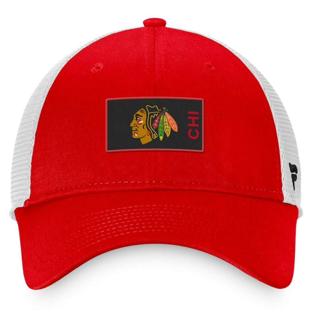 Chicago Blackhawks Fanatics Authentic Pro Rink Trucker Snapback Hat - Red - NHL
