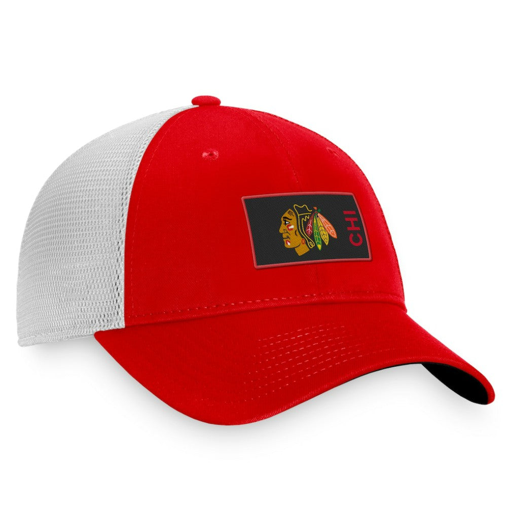 Chicago Blackhawks Fanatics Authentic Pro Rink Trucker Snapback Hat - Red - NHL