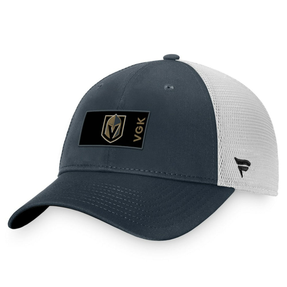 Vegas Golden Knights Fanatics Authentic Pro Rink Trucker Snapback Hat - Charcoal/White - NHL