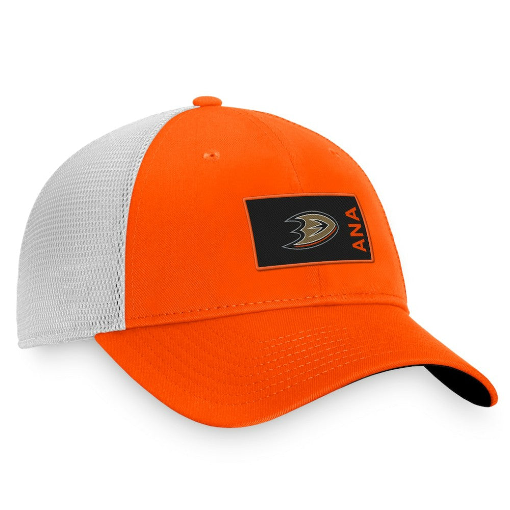 Anaheim Ducks Fanatics Authentic Pro Rink Trucker Snapback Hat - Orange/White - NHL