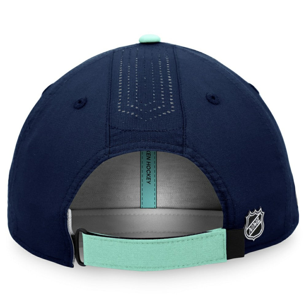 Seattle Kraken Fanatics Authentic Pro Rink Pinnacle Adjustable Hat - Deep Sea Blue - NHL