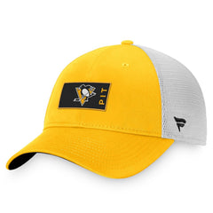 Pittsburgh Penguins Fanatics Authentic Pro Rink Trucker Snapback Hat - Gold/White - NHL