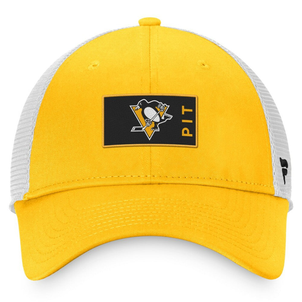 Pittsburgh Penguins Fanatics Authentic Pro Rink Trucker Snapback Hat - Gold/White - NHL