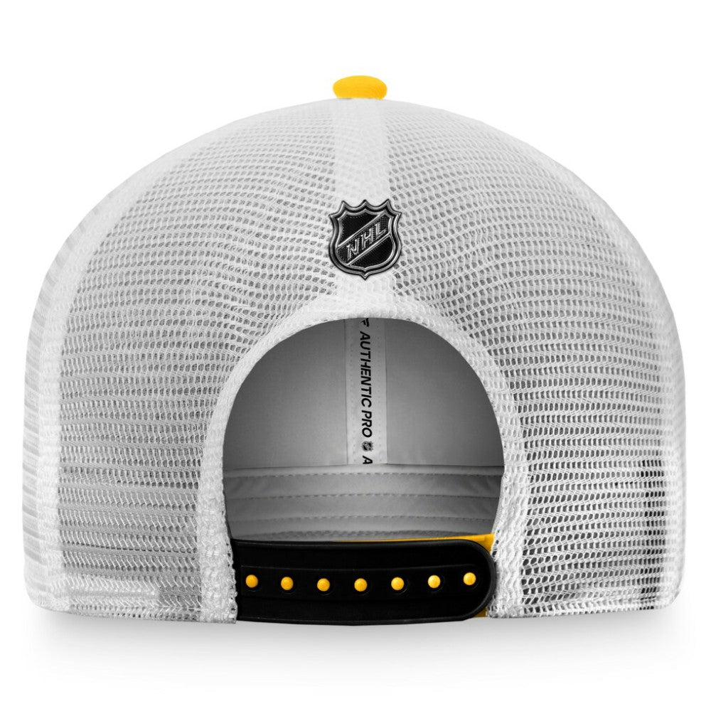 Pittsburgh Penguins Fanatics Authentic Pro Rink Trucker Snapback Hat - Gold/White - NHL