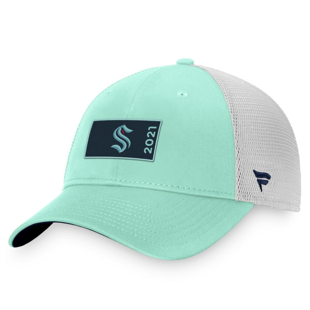 Seattle Kraken Fanatics Authentic Pro Rink Trucker Snapback Hat - Light Blue/White - NHL