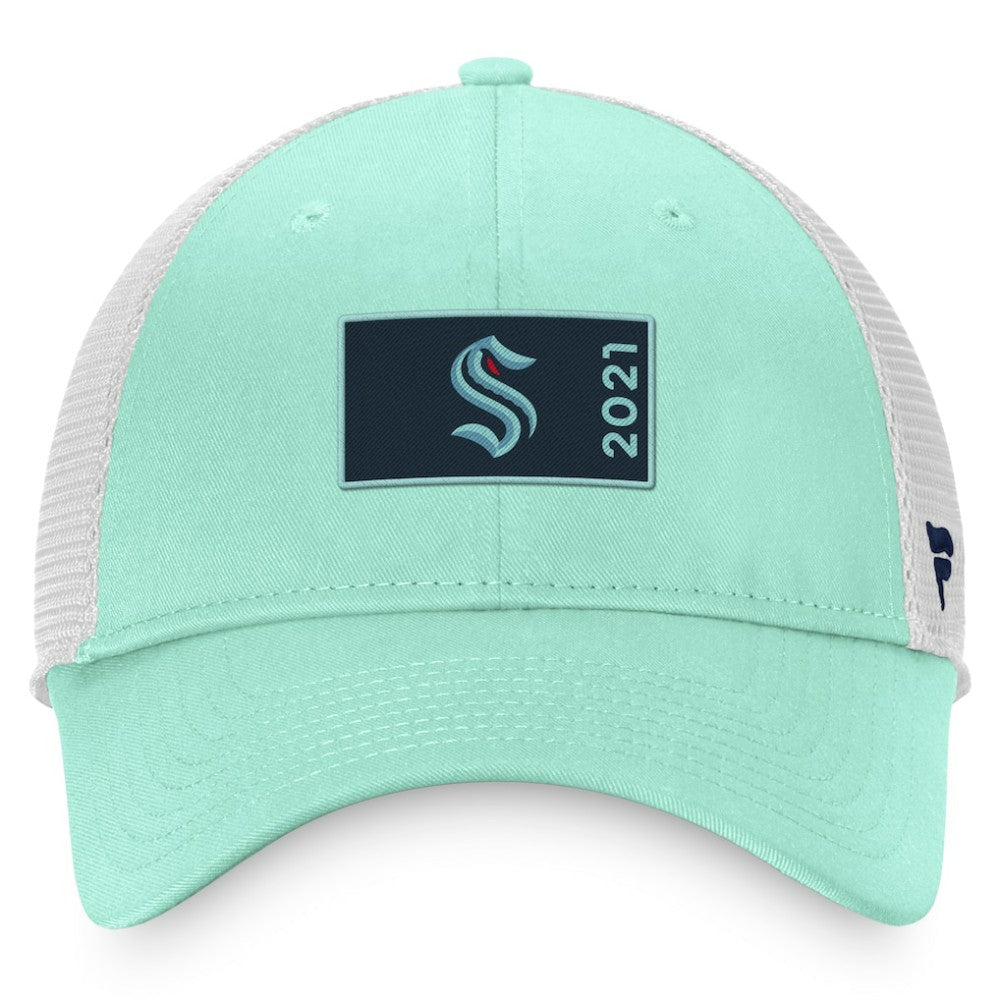 Seattle Kraken Fanatics Authentic Pro Rink Trucker Snapback Hat - Light Blue/White - NHL