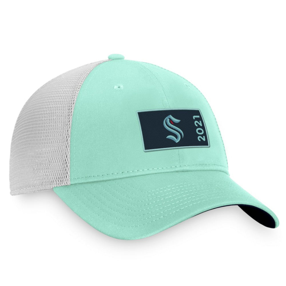 Seattle Kraken Fanatics Authentic Pro Rink Trucker Snapback Hat - Light Blue/White - NHL
