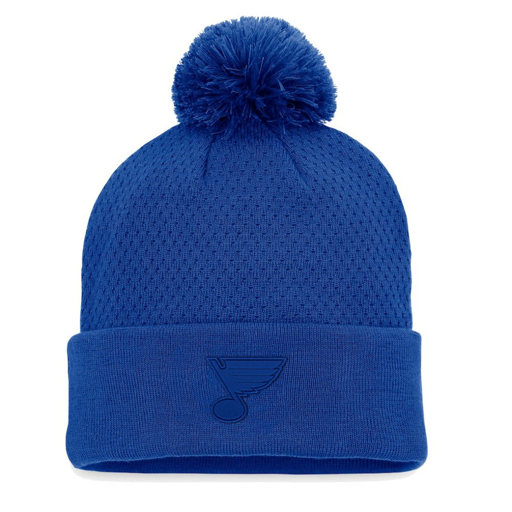 St. Louis Blues Fanatics Women's Authentic Pro Road Cuffed Knit Hat with Pom - Blue - NHL