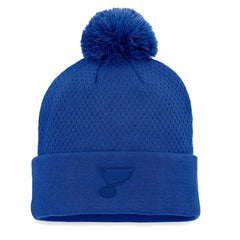 St. Louis Blues Fanatics Women's Authentic Pro Road Cuffed Knit Hat with Pom - Blue - NHL