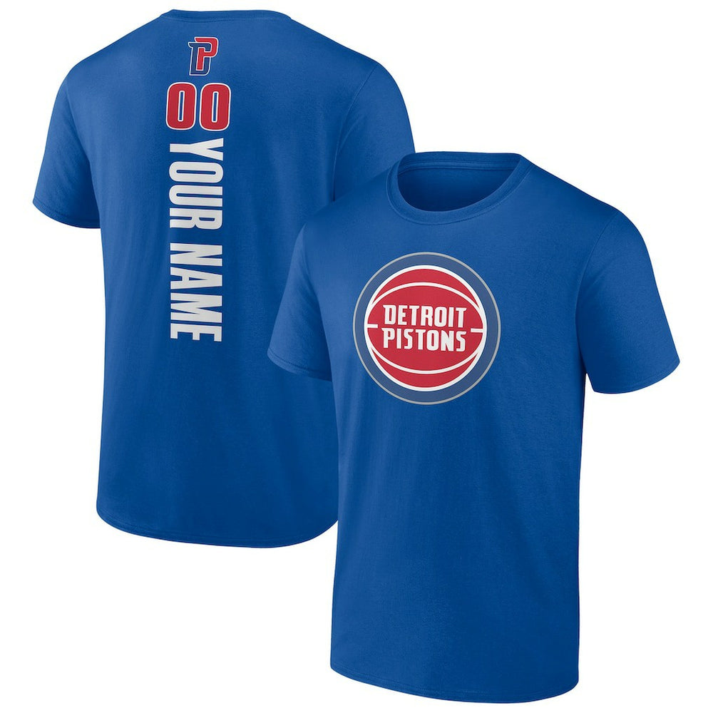 Detroit Pistons Personalized Playmaker Team T-Shirt Blue - NBA