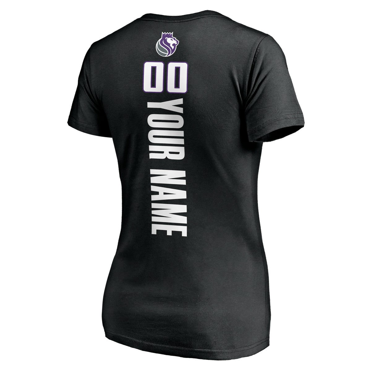 Sacramento Kings Women's Personalized Playmaker Team V-Neck T-Shirt Black - NBA