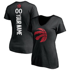 Toronto Raptors Women's Personalized Playmaker Team V-Neck T-Shirt Black - NBA