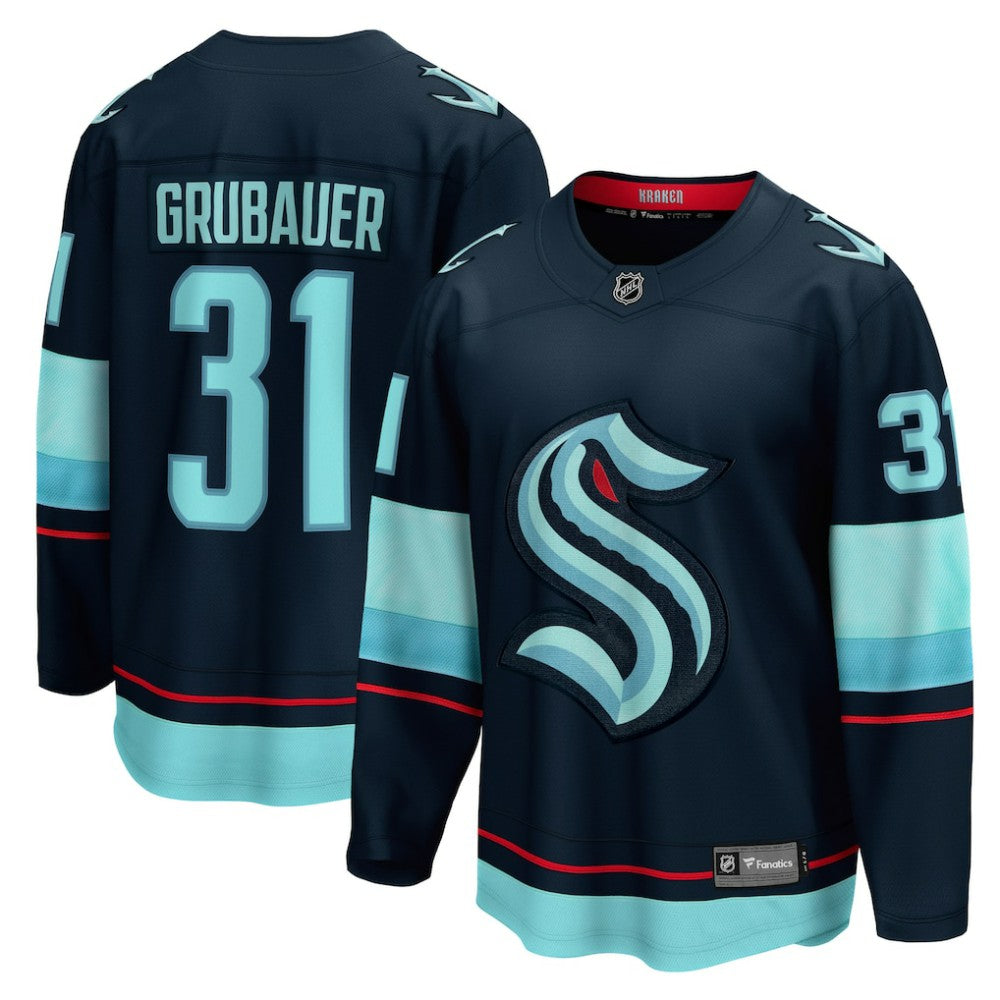 Philipp Grubauer Seattle Kraken Fanatics Home Breakaway Player Jersey - Navy - NHL