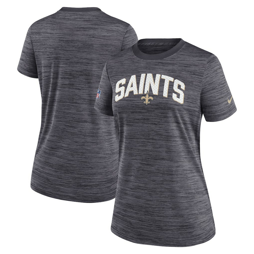 New Orleans Saints Women's Sideline Velocity Lockup Performance T-Shirt Black | Nike for Sale