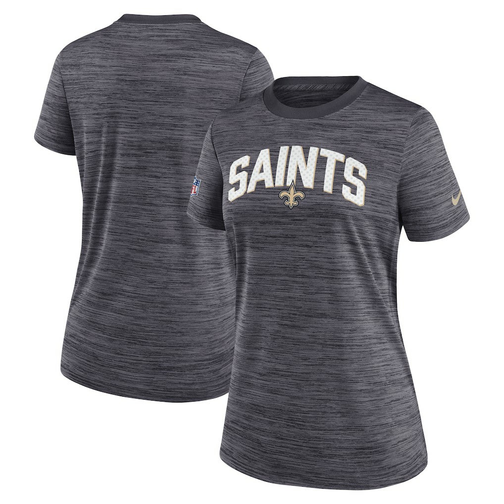 New Orleans Saints Women's Sideline Velocity Lockup Performance T-Shirt Black | Nike for Sale