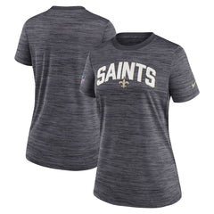 New Orleans Saints Women's Sideline Velocity Lockup Performance T-Shirt Black | Nike for Sale