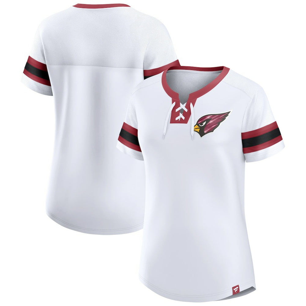 Arizona Cardinals Women's Sunday Best Lace-Up T-Shirt White | Fanatics