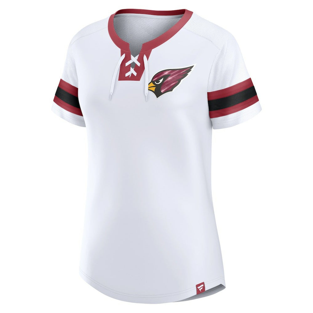 Arizona Cardinals Women's Sunday Best Lace-Up T-Shirt White | Fanatics