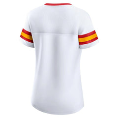 Kansas City Chiefs Women's Sunday Best Lace-Up T-Shirt White | Fanatics