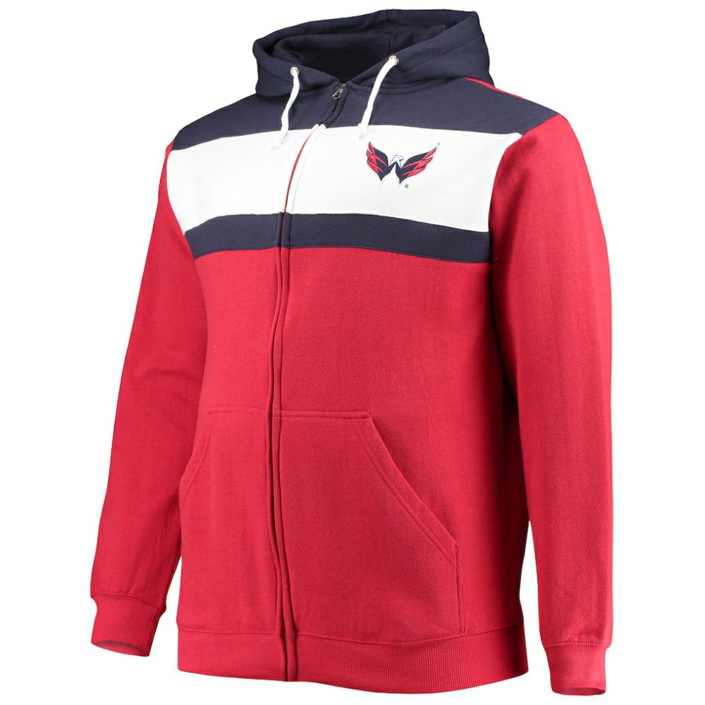 Alexander Ovechkin Washington Capitals Profile Big & Tall Colorblock Full-Zip Hoodie - Red - NHL