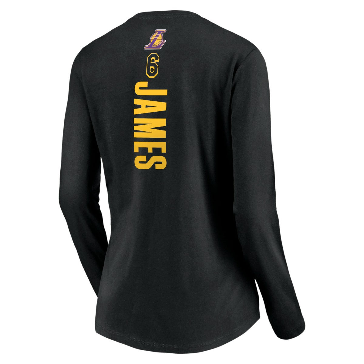 LeBron James Los Angeles Lakers Women's #6 Playmaker Name & Number Long Sleeve V-Neck T-Shirt Black - NBA